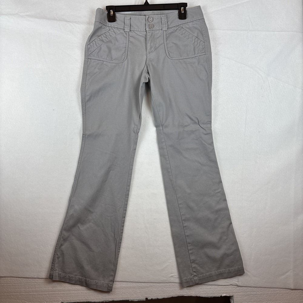 Express Women's Gray Cotton Pants Square Pocket Casual Slacks Size 8 Wide Leg